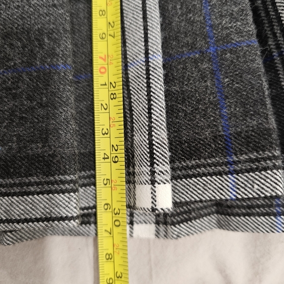 St Michael's girls pleated plaid skirt long grey, white blue size 12 Vintage - Picture 10 of 11